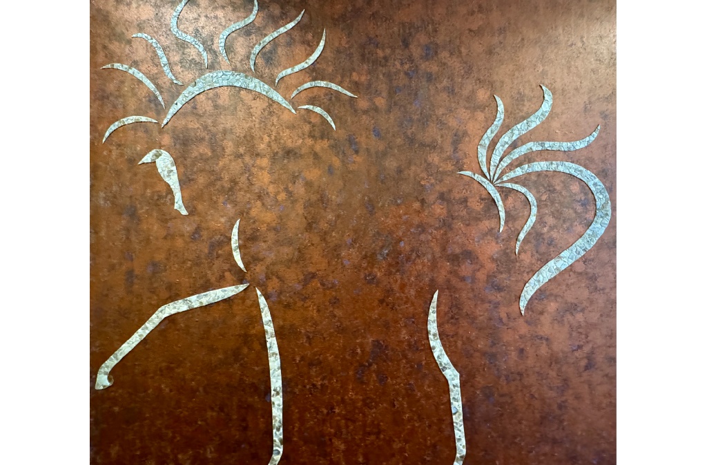 Mozaique - 190x200 cm,Perlmutt, Acryl auf Leinwand